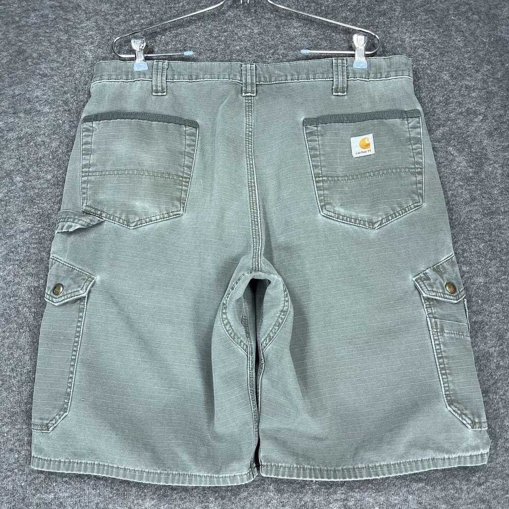 Vintage Carhartt Cargo Shorts Mens 38 (fits 36) Green Ripstop Carpenter B357 MOS